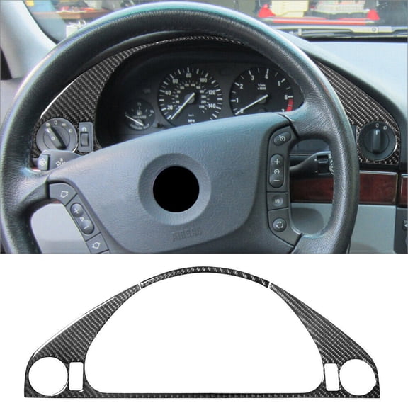 Soft Carbon Fiber Car Interior Decor Kits 2Pcs Carbon Fiber Interior Speedometer Cover Trim For BMW 5 Series E39 Sticker