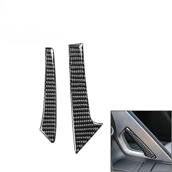 Soft Carbon Fiber Car Interior Decor Kits 2Pcs Central Handle Side Cover Trim Carbon Fiber For Chevrolet Corvette C7 14-19 Sticker