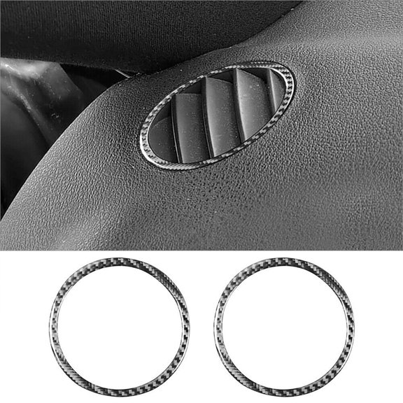 Soft Carbon Fiber Car Interior Decor Kits 2Pcs For Audi TT 8N 2001-06 Carbon Fiber Interior Dashboard Air Vent Cover Trim Sticker
