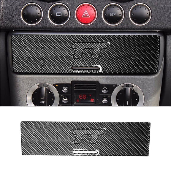 Soft Carbon Fiber Car Interior Decor Kits 2Pcs For Audi TT 8N Carbon Fiber Interior Center Console Chrome Cover Trim Sticker