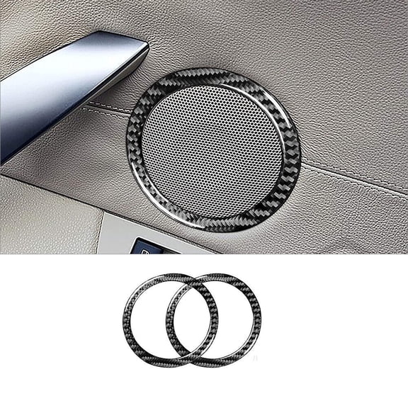 Soft Carbon Fiber Car Interior Decor Kits 2Pcs For BMW Z4 E85 2003-08 Carbon Fiber Interior Front Door Speaker Cover Trim Sticker