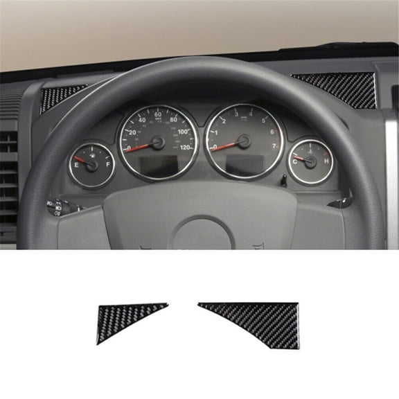 Soft Carbon Fiber Car Interior Decor Kits 2Pcs For Jeep Liberty Carbon Fiber Interior Above Speedometer Accent Cover Trim Sticker