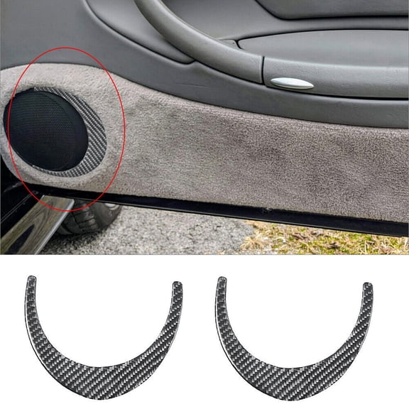 Soft Carbon Fiber Car Interior Decor Kits 2Pcs For Porsche Boxster/996 Carbon Fiber Interior Door Speaker Cover Trim Sticker