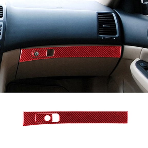 Soft Carbon Fiber Car Interior Decor Kits 2Pcs Red Carbon Fiber Passenger Side Dashboard Cover Trim For Honda Accord Sedan Sticker