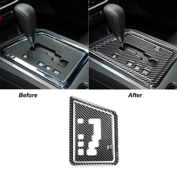 Soft Carbon Fiber Car Interior Decor Kits 3Pcs Carbon Fiber Gear Shifter Panel Cover Trim For Dodge Challenger 2008-2014 Sticker