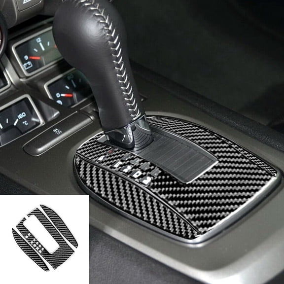 Soft Carbon Fiber Car Interior Decor Kits 3Pcs Carbon Fiber Interior Gear Shift Cover Trim For Chevrolet Camaro 2010-2015 Sticker