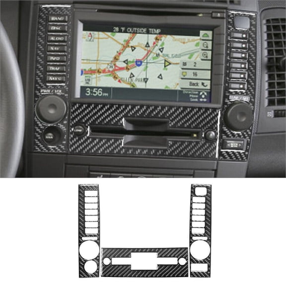 Soft Carbon Fiber Car Interior Decor Kits 3Pcs Carbon Fiber Interior Navigaiton Surround Cover Trim For Cadillac CTS 03-07 Sticker