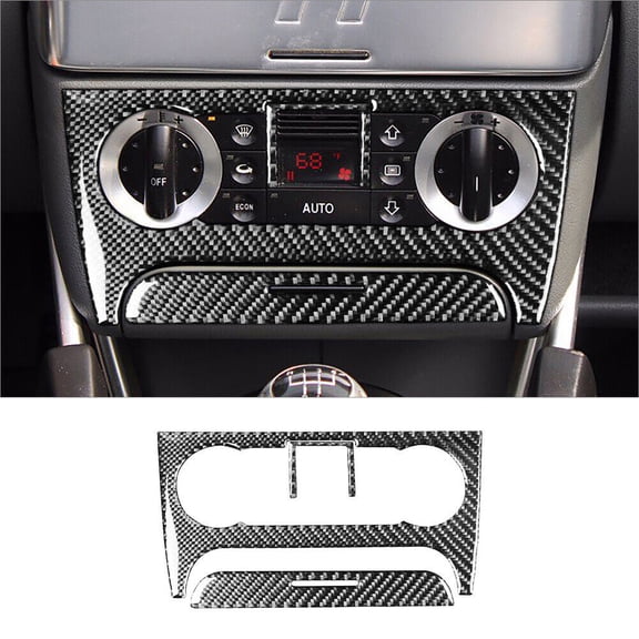 Soft Carbon Fiber Car Interior Decor Kits 3Pcs For Audi TT 8N 2001-2006 Carbon Fiber Interior Climate Control Cover Trim Sticker
