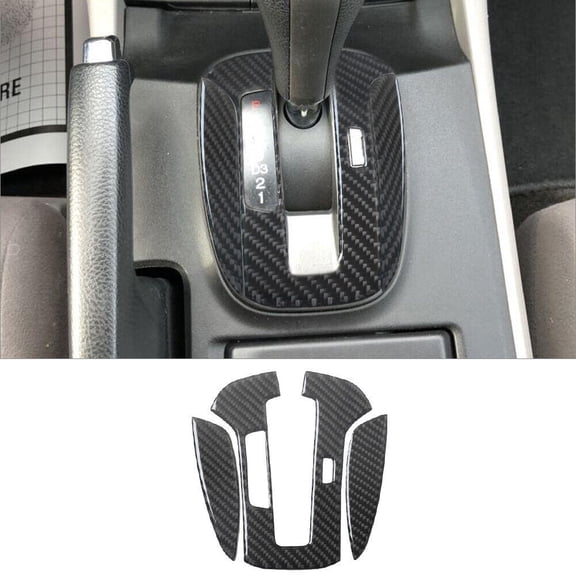 Soft Carbon Fiber Car Interior Decor Kits 3Pcs For Honda Accord 2008-2012 Carbon Fiber Automatic Gear Shift Set Cover Trim Sticker