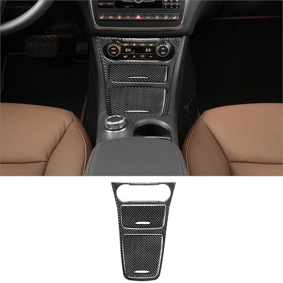 Soft Carbon Fiber Car Interior Decor Kits 3Pcs For Mercedes Benz CLA GLA Carbon Fiber Interior Central Console Cover Trim Sticker