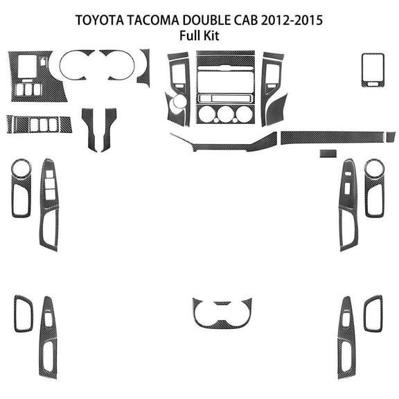 Soft Carbon Fiber Car Interior Decor Kits 49Pcs Carbon Fiber Full Interior Kit Cover Trim For Toyota Tacoma Double Cab Sticker