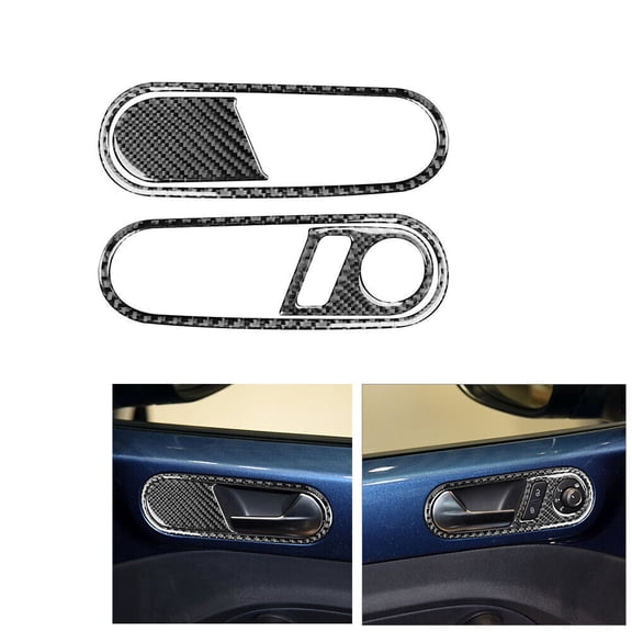 Soft Carbon Fiber Car Interior Decor Kits 4Pcs Carbon Fiber Door Handle Frame Cover Trim For Volkswagen VW Beetle 2012-19 Sticker