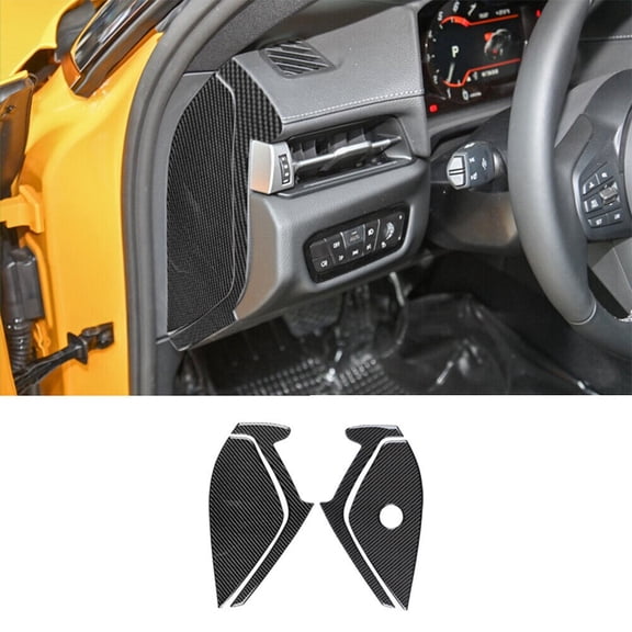 Soft Carbon Fiber Car Interior Decor Kits 4Pcs Carbon Fiber Interior Door Anti-collision Cover Trim For Toyota Supra A90 Sticker