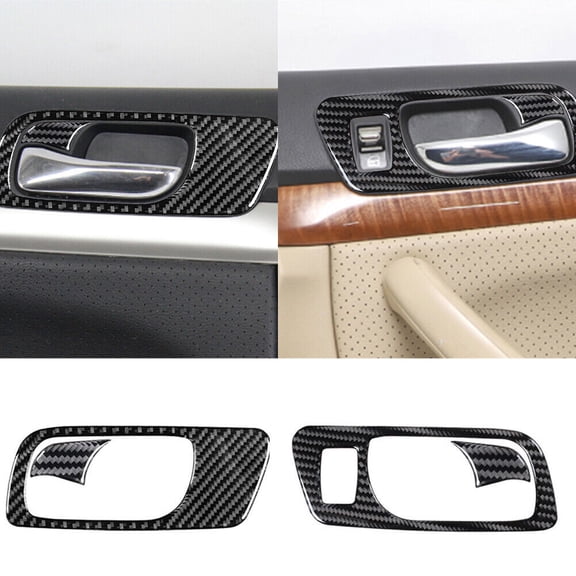 Soft Carbon Fiber Car Interior Decor Kits 4Pcs Carbon Fiber Interior Front Door Handle Cover Trim For Acura TSX 2004-08 Sticker