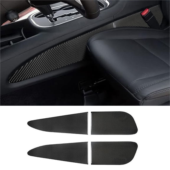 Soft Carbon Fiber Car Interior Decor Kits 4Pcs Carbon Fiber Transmission Console Side Cover Trim For Dodge Durango Sticker