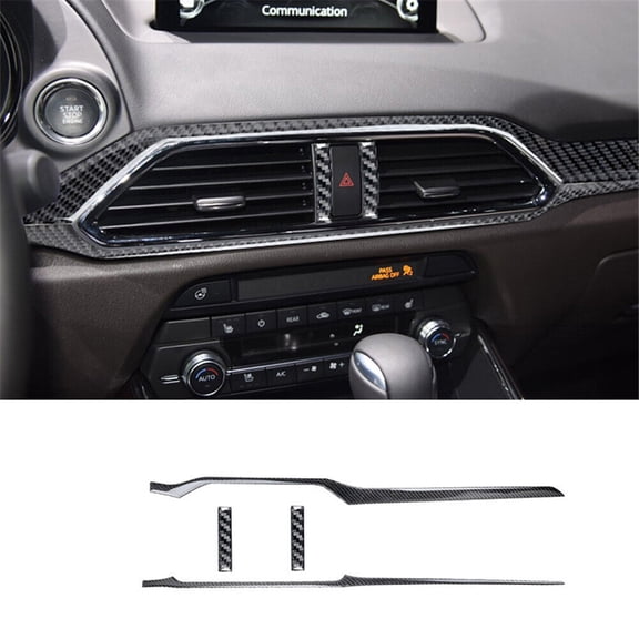 Soft Carbon Fiber Car Interior Decor Kits 4Pcs For Mazda CX-9 2016-2022 Carbon Fiber Interior Dashboard Cover Trim Sticker
