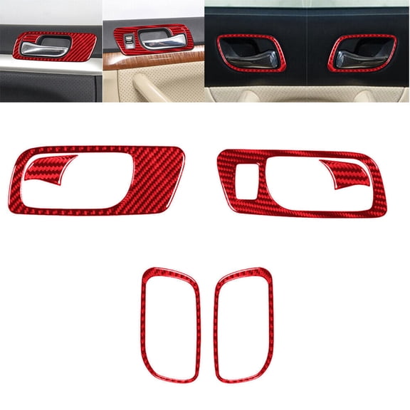 Soft Carbon Fiber Car Interior Decor Kits 6Pcs Carbon Fiber Interior Door Handle Cover Trim Sticker For Acura TSX 2004-08 Sticker