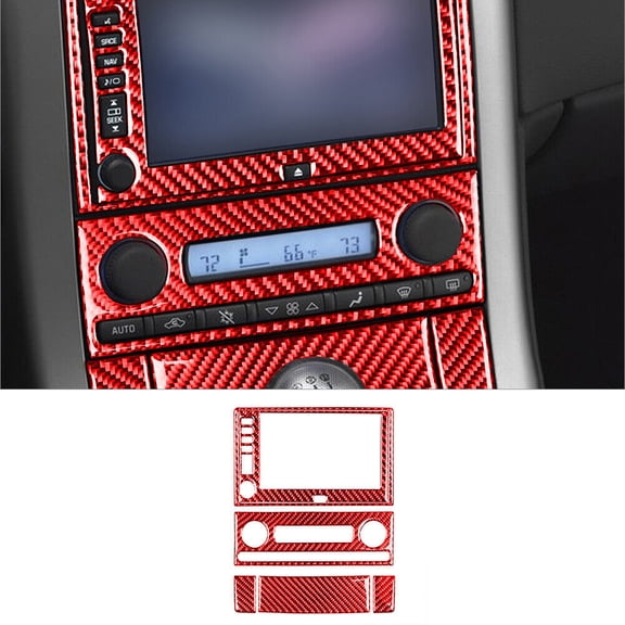 Soft Carbon Fiber Car Interior Decor Kits 6Pcs For Chevrolet Corvette C6 05-07 Red Carbon Fiber Central Console Cover Trim Sticker