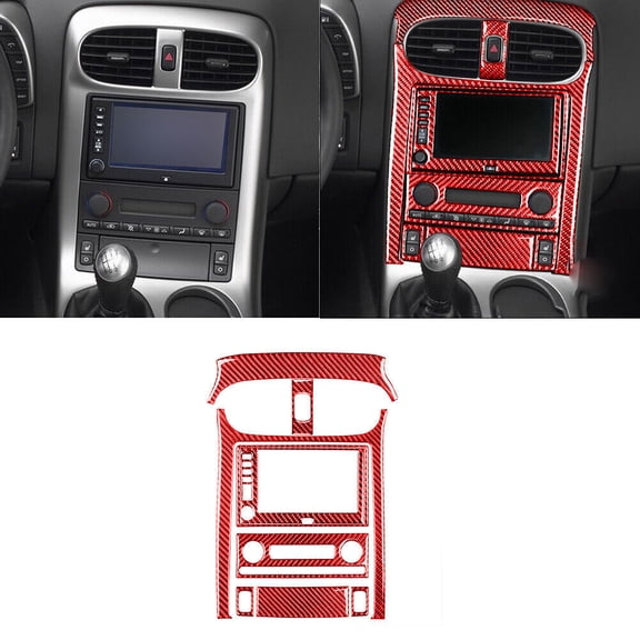 Soft Carbon Fiber Car Interior Decor Kits 9Pcs For Chevrolet Corvette C6 05-07 Red Carbon Fiber Central Console Cover Trim Sticker