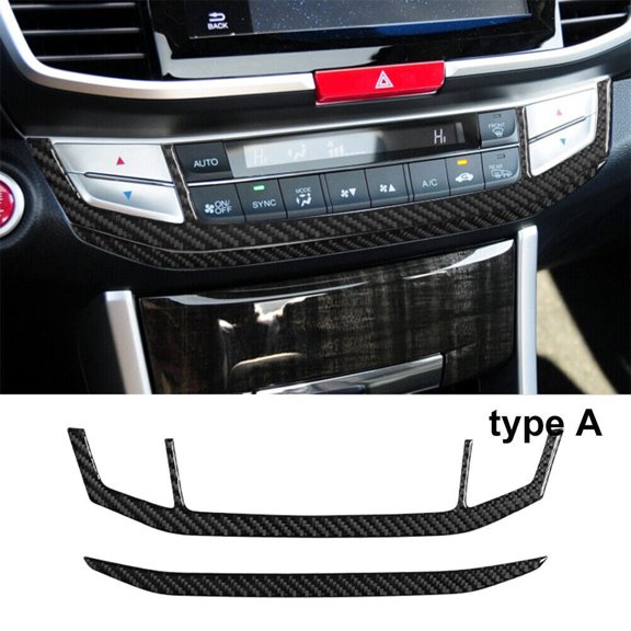 Soft Carbon Fiber Car Interior Decor Kits Carbon Fiber Interior AC Console Frame Cover Trim For Honda Accord 13-17 Type A Sticker