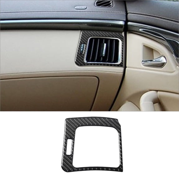 Soft Carbon Fiber Car Interior Decor Kits Carbon Fiber Interior Passenger Side Air Vent Outlet Cover Trim For Cadillac CTS Sticker
