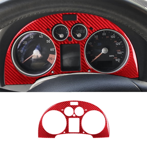 Soft Carbon Fiber Car Interior Decor Kits For Audi TT 8N 2001-06 Red Carbon Fiber Interior Speedometer Surround Cover Trim Sticker