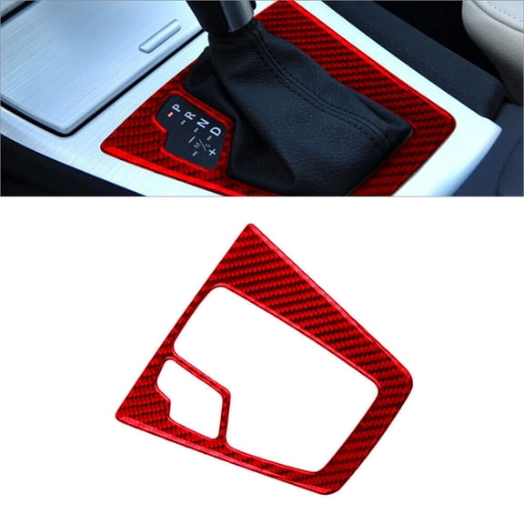 Soft Carbon Fiber Car Interior Decor Kits For BMW X3 E83 2004-10 Red Carbon Fiber Interior Gear Shift Panel Cover Trim Sticker