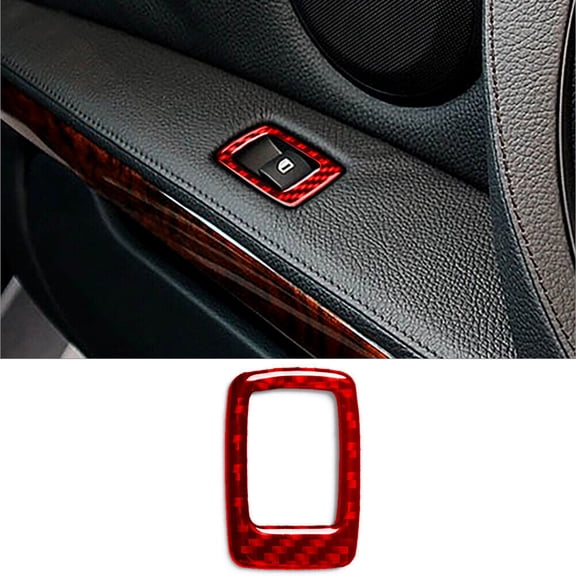 Soft Carbon Fiber Car Interior Decor Kits For BMW Z4 E89 2009-16 Red Carbon Fiber Passenger Side Window Control Cover Trim Sticker