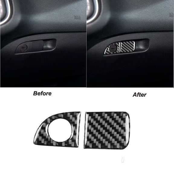 Soft Carbon Fiber Car Interior Decor Kits For Dodge Challenger Carbon Fiber Interior Glove Box Handle Cover Trim Sticker