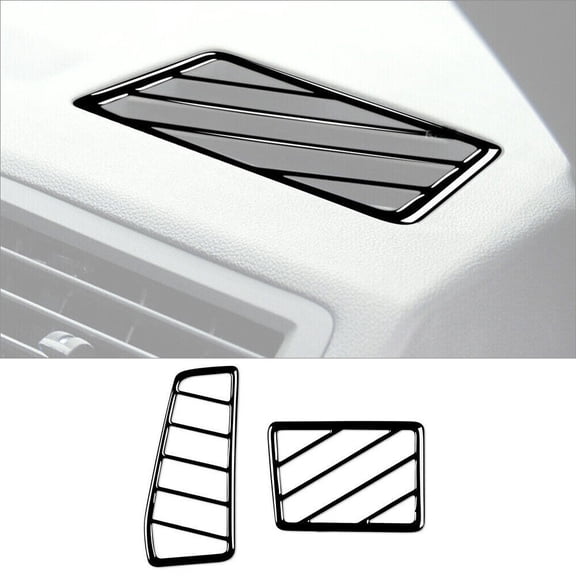 Soft Carbon Fiber Car Interior Decor Kits For Dodge Challenger Glossy Piano Black Dashboard Air Vent Outlet Cover Trim Sticker