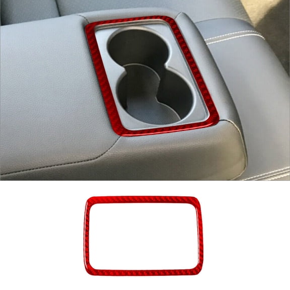 Soft Carbon Fiber Car Interior Decor Kits For Honda Accord Sedan Red Carbon Fiber Rear Center Cupholder Frame Cover Trim Sticker