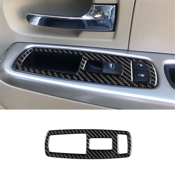 Soft Carbon Fiber Car Interior Decor Kits For Jeep Liberty 2008-12 Carbon Fiber Front Passenger Window Control Cover Trim Sticker