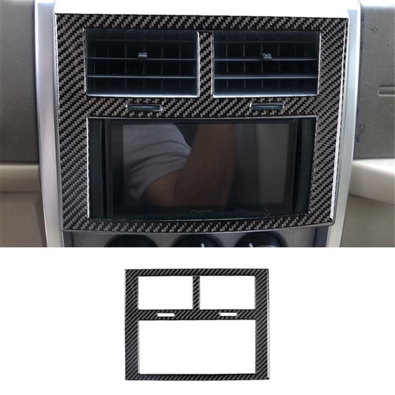 Soft Carbon Fiber Car Interior Decor Kits For Jeep Liberty 2008-12 Carbon Fiber Interior Center Air Vent Outlet Cover Trim Sticker