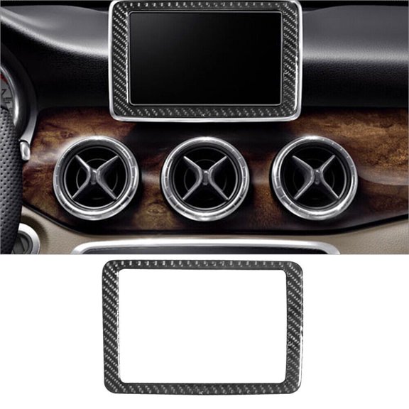 Soft Carbon Fiber Car Interior Decor Kits For Mercedes Benz CLA GLA Carbon Fiber Display(8-inch) Surround Cover Trim15-18 Sticker