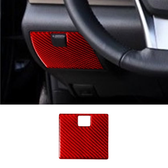 Soft Carbon Fiber Car Interior Decor Kits For Toyota Camry 12-14 Red Carbon Fiber Interior Driver Side Storage Cover Trim Sticker