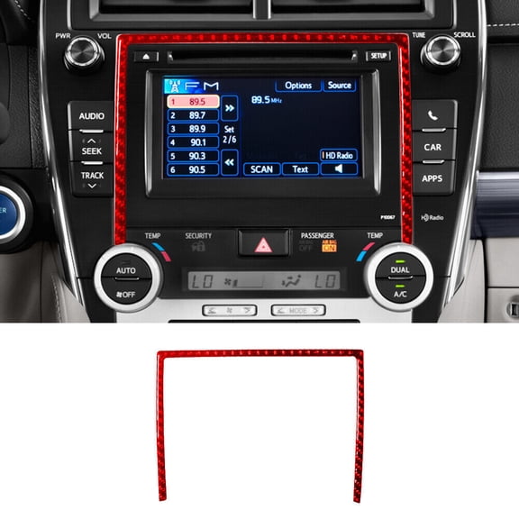 Soft Carbon Fiber Car Interior Decor Kits For Toyota Camry 12-14 Red Carbon Fiber Interior Radio Frame Cover Trim Sticker Sticker