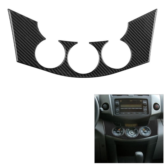 Soft Carbon Fiber Car Interior Decor Kits For Toyota RAV4 2006-2012 Carbon Fiber Interior Climate Control Cover Trim Sticker