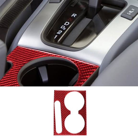 Soft Carbon Fiber Car Interior Decor Kits Red Carbon Fiber Center Cupholder Cover Trim For Honda Accord Sedan 2003-2007 Sticker