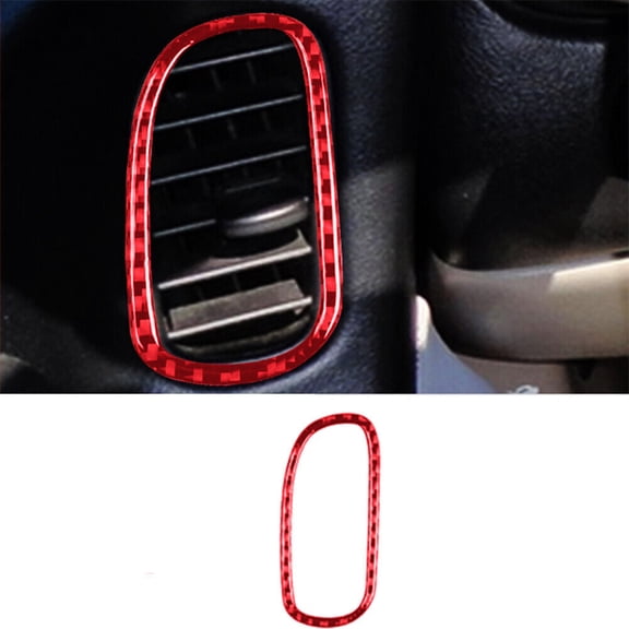 Soft Carbon Fiber Car Interior Decor Kits Red Carbon Fiber Driver Door Air Vent Cover Trim For Chevrolet Corvette C5 98-04 Sticker