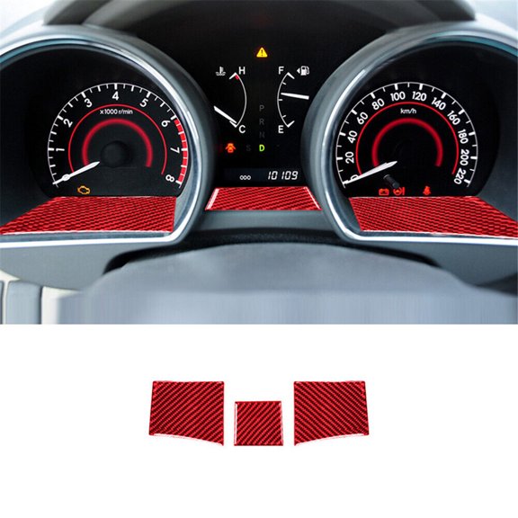 Soft Carbon Fiber Car Interior Decor Kits Red Carbon Fiber Interior Below Speedometer Cover Trim For Toyota Highlander Sticker
