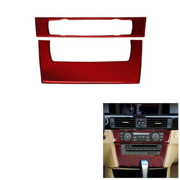 Soft Carbon Fiber Car Interior Decor Kits Red Carbon Fiber Interior Central Console Cover Trim For BMW 3 Series E90 Type C Sticker