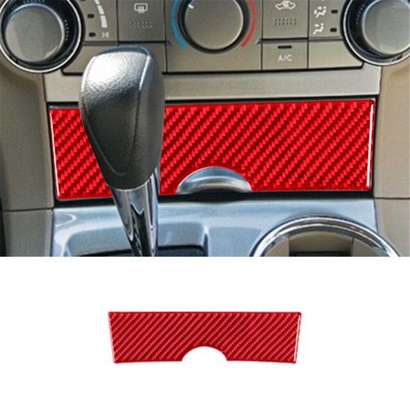 Soft Carbon Fiber Car Interior Decor Kits Red Carbon Fiber Interior Central Storage Box Cover Trim For Toyota Highlander Sticker