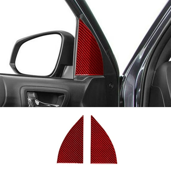 Soft Carbon Fiber Car Interior Decor Kits Red Carbon Fiber Interior Door A-pillar Cover Trim For Toyota Tacoma 2016-2022 Sticker
