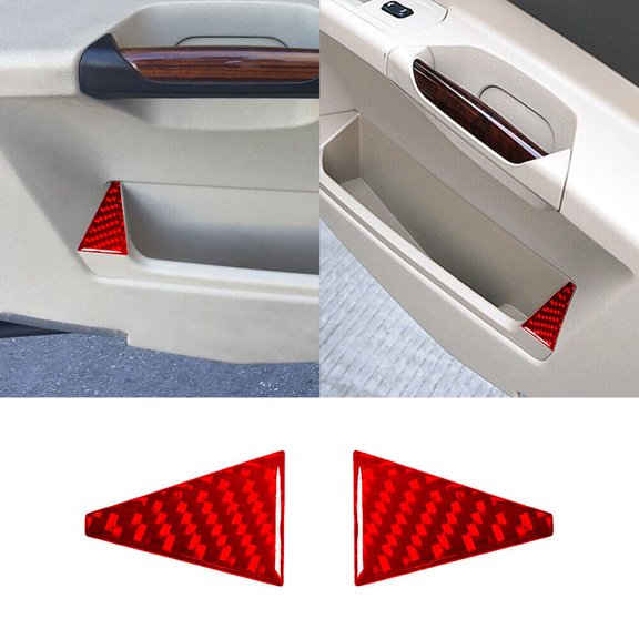 Soft Carbon Fiber Car Interior Decor Kits Red Carbon Fiber Interior Door Storage Accent Cover Trim For Cadillac CTS 03-07 Sticker