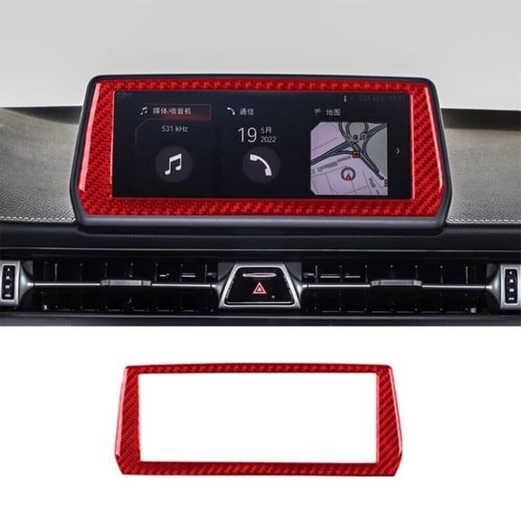 Soft Carbon Fiber Car Interior Decor Kits Red Carbon Fiber Interior GPS Navigation Display Cover Trim For Toyota Supra Sticker
