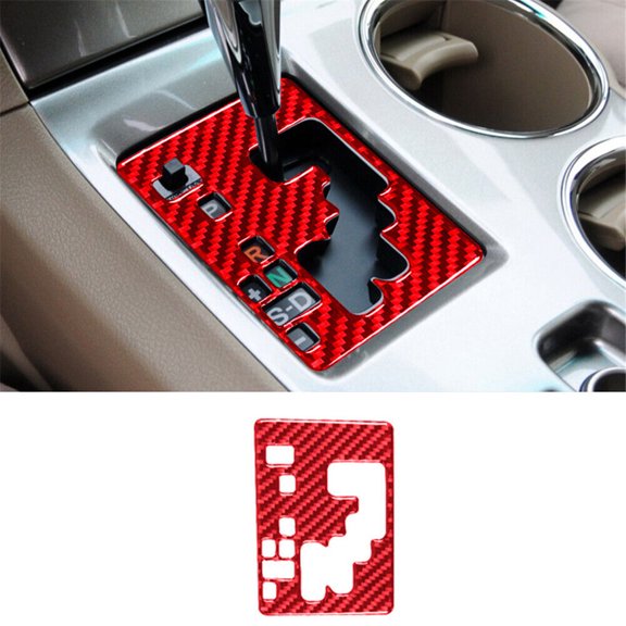 Soft Carbon Fiber Car Interior Decor Kits Red Carbon Fiber Interior Gear Shift Cover Trim For Toyota Highlander 2008-2013 Sticker