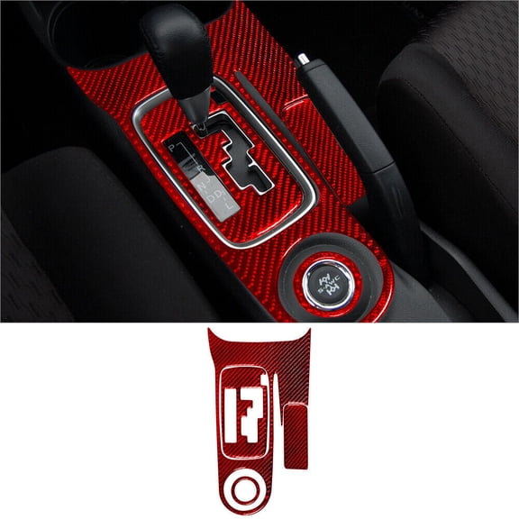 Soft Carbon Fiber Car Interior Decor Kits Red Carbon Fiber Interior Gear Shift Kit Cover Trim For Mitsubishi Outlander Sticker