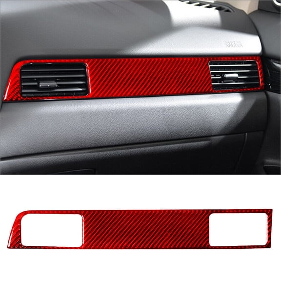 Soft Carbon Fiber Car Interior Decor Kits Red Carbon Fiber Passenger Side Dashboard Cover Trim For Mitsubishi Outlander Sticker