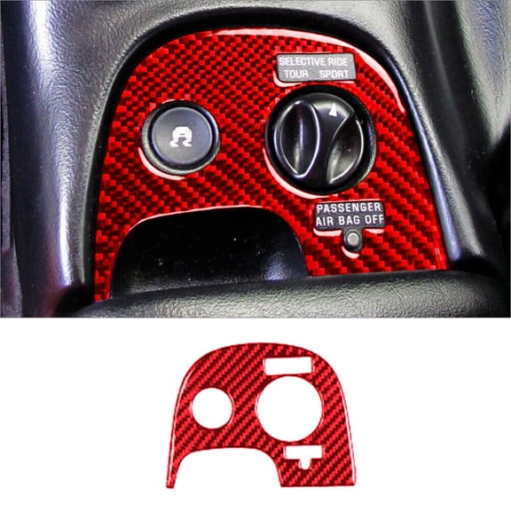 Soft Carbon Fiber Car Interior Decor Kits Red Carbon Fiber Traction Console Cover Trim For Chevrolet Corvette C5 2000-04 B Sticker