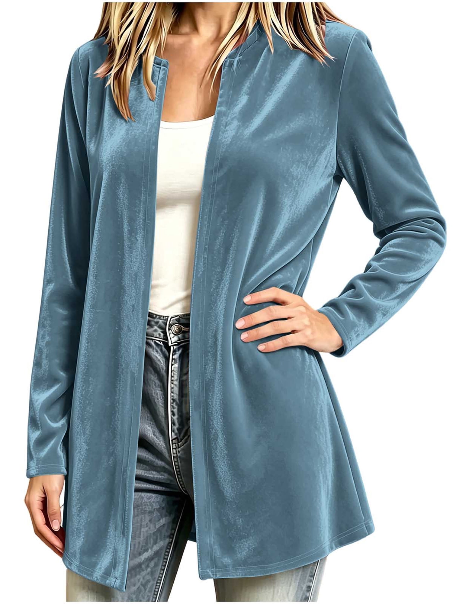 Soft Cardigans for Women Baeitkot Open Front Long Sleeve Solid Color ...